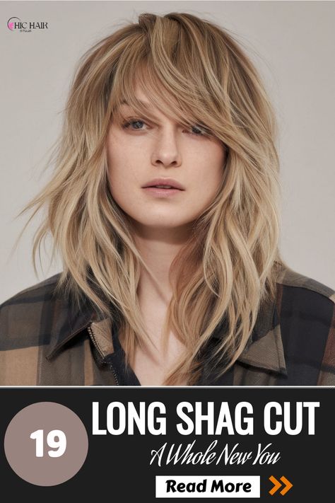 Soft long layered shag with subtle highlights for a fresh look Side Parted Shag Haircut, Modern Shag Haircuts Long, Long Shaggy Layers, Long Layered Shag, Long Shag Cut, Shag With Bangs, Layered Shag, Braided Hairstyles For School, Long Shag Hairstyles