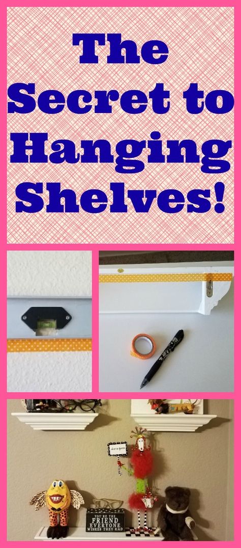 I have the secret to hanging shelves! I love decorative shelves but they can be a pain to hang. Check out our easy way to hang level shelves every time. Hack For Hanging Shelves, Easy Way To Hang Floating Shelves, Where To Hang Shelves In Bedroom, Hanging 3 Shelves Layout, How To Hang A Shelf, How To Hang Shelves On Wall, How To Hang Floating Shelves, Hanging Shelves Ideas, Diy Shelves Easy