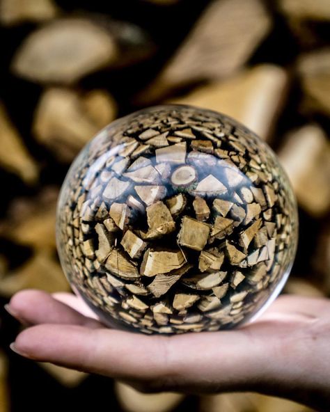 A ball of wood incased in glass by @manski123 #lensballphotography #lensball #throughthesphere #glassball #crystalball Glass Sphere Photography, Sphere Photography, Lensball Photography, Globe Photography, Ball Photography, Crystal Photography, Glass Photography, Reflection Photography, Photography Lenses