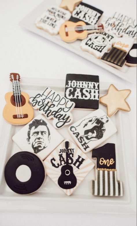 Johnny Cash Birthday, Rock N Roll Birthday, First Birthday Theme Boy, Sunshine Cookies, Twins 3rd Birthday, Rock Birthday, Shower 2023, Rock And Roll Birthday, Folsom Prison