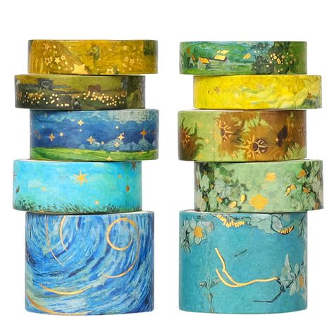 Washi Tape Ideas, Gold Foil Design, Box Tape, Washi Tape Set, Vintage Watercolor, Decorative Tape, Tape Crafts, Japanese Paper, Scrapbook Paper Crafts