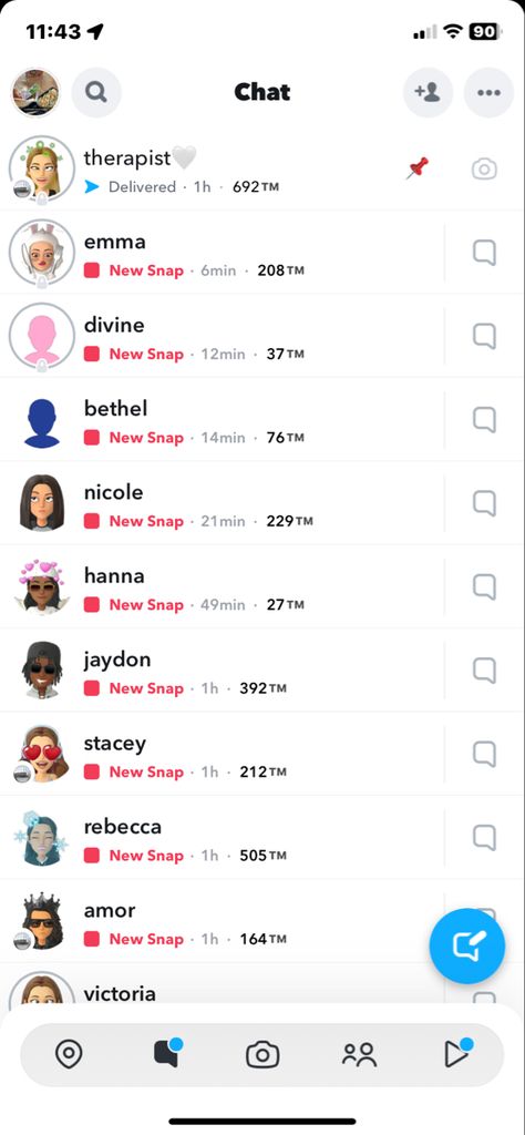 Snapchat Names For Friends List, Snapchat Organization Names, Snap Notification, Lots Of Notifications, Snapchat Recents List, Snap Recents, Snapchat Recents, Snapchat Friends List, Snapchat Friend Emojis Ideas