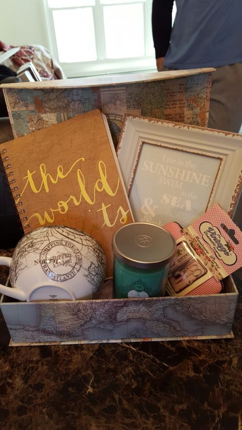 Traveling Gift Basket Vacation Gift Basket, Travel Gift Basket, Travel Themed Gifts, Gift Baskets For Him, Boyfriend Gift Basket, Kids Gift Baskets, Baskets For Men, Gift Baskets For Men, Themed Gift Baskets