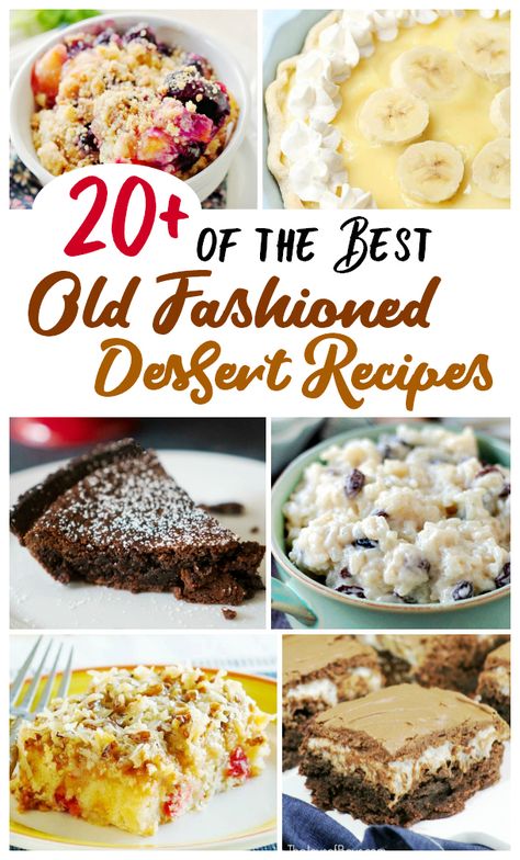 All of these look delicious! You will love this list of 20+ of the Best Old Fashioned Dessert Recipes! Old School Recipes Grandmothers, Munchie Desserts, Old School Lunchroom Recipes, Old Fashioned Dessert Recipes, Extreme Desserts, Throwback Recipes, Old Southern Recipes, Large Recipes, Old Fashioned Desserts