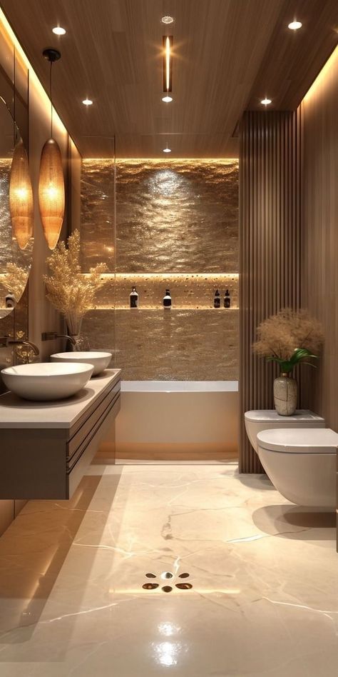 Simple Bathroom Interior Design, Simple Bathroom Interior, Luxury Toilet Design Modern, Bathroom Ideas Bathtub, Luxury Bathroom Aesthetic, Interior Design Modern Bathroom, Bathroom With Bath, Luxury Bathroom Ideas, Epoxy Countertops