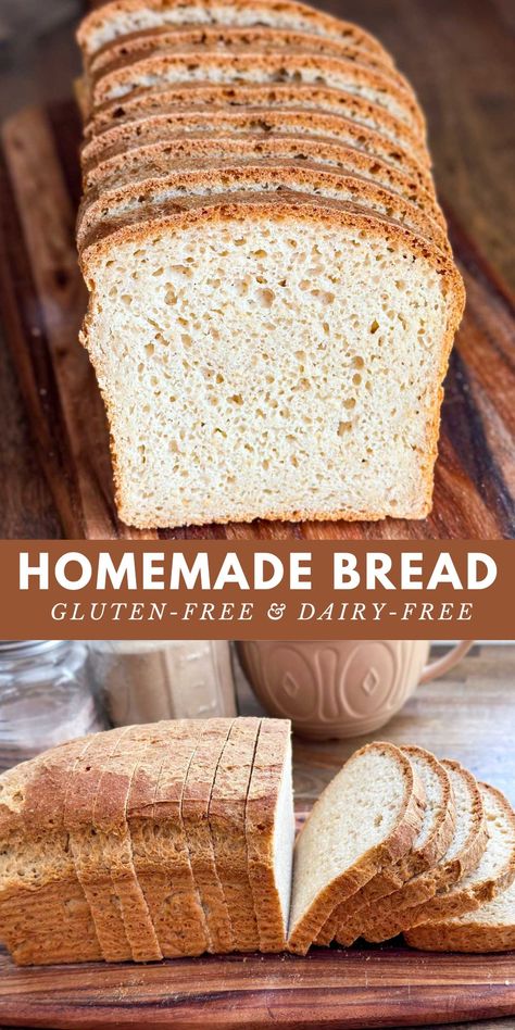 This homemade gluten-free bread is easy to make and comes together in just a little over 2 hours. It uses just one bowl to mix and separate proofing of the yeast is not necessary. If you’ve never made bread before, I have step-by-step instructions to guide you through and help you become a bread maker. Gluten Free Bread Oat Flour, Gluten Free Bread Recipe Easy Simple, Gluten Free Soughdough Bread, Gluten Free Yeast Bread Recipes, Diy Gluten Free Bread, Gluten Free Bread Maker Recipes, Fluffy Gluten Free Bread, How To Make Gluten Free Bread, Gluten Free Homemade Bread