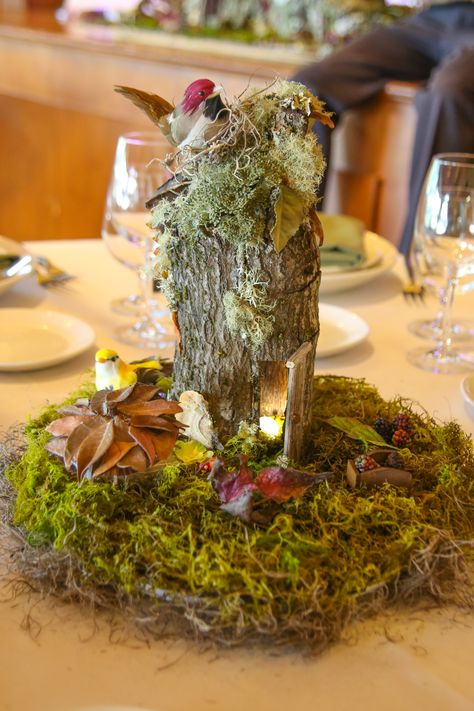 Fairy House Wedding Centerpiece, Moss Fairy Lights Centerpiece, Fairy House Centerpiece, Cottagecore Centerpiece, Gumbo Yaya, Quince Centerpieces, Mirror Centerpiece, Fairy Woodland, Enchanted Forest Theme