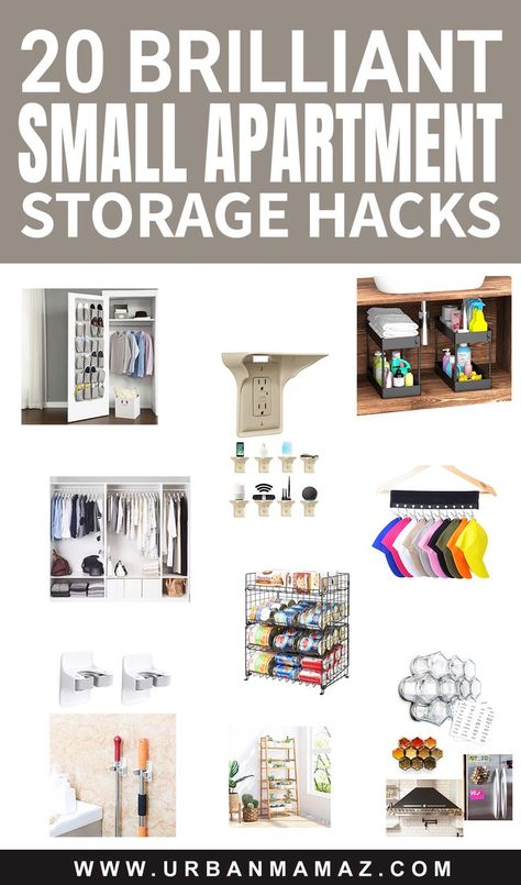 Small Apartment Storage Hacks Creative Storage For Small Spaces Closet, Making Storage In Small Spaces, Small Apartment Clothing Storage Ideas, Smart Storage Hacks, Apartment Space Savers, Small Apartment Storage Ideas Space Saving, Small Apartment Shoe Storage, Creating Storage In Small House, Studio Apartment Storage Ideas