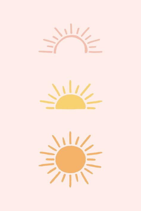 Sun Drawing Cute, Sun Drawing Aesthetic, Wallpapers Sun, Sun Logos, Sun Branding, Aesthetic Sun, Sun Drawing, Sun Aesthetic, Drawing Aesthetic