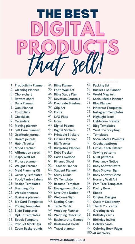 Need help knowing which digital products to sell on Etsy in 2024? Check out this list of 100 digital product ideas! These are digital products that sell on Etsy like hotcakes PLUS they're easy to make. Get started making money on Etsy selling digital products with this list of digital product ideas. Small Business Ideas Products, Making Money On Etsy, Digital Marketing Logo, Startup Business Plan, Successful Business Tips, Digital Products To Sell, Business Marketing Plan, Small Business Plan, Small Business Inspiration