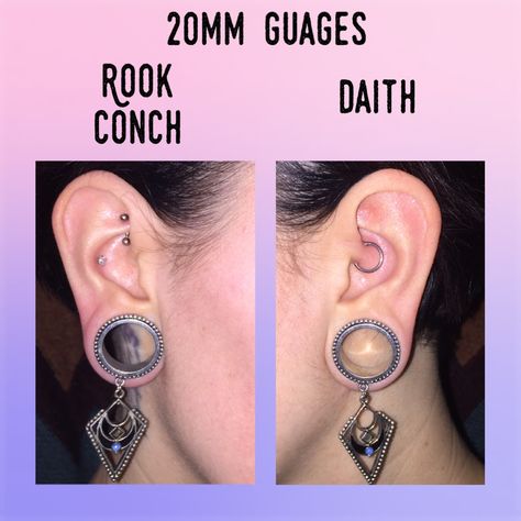 20mm Rook Conch Daith  Piercings 20mm Stretched Ears, Stretched Ear Lobes, Daith Piercings, Piercing Daith, Stretched Ear, Ear Stretching, Diy Easter Gifts, Daith Piercing, Ear Gauges