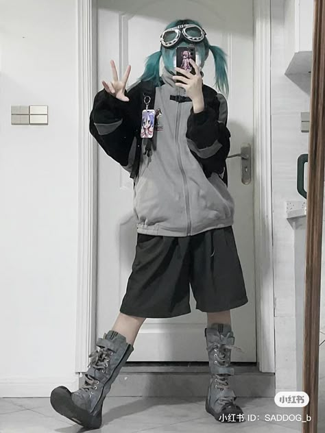 Futurecore Outfits, Cybercore Clothes, Cybercore Outfit, Estilo Harajuku, 일본 패션, Concept Clothing, Kawaii Fashion Outfits, Cool Fits, Swaggy Outfits