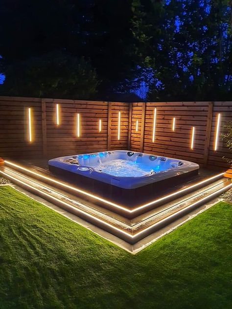 Whirpool Outdoor, Swim Spa Landscaping, Wellness Lounge, Minimalist Home Decor Ideas, Spa Landscaping, Sunken Hot Tub, Wallpapers Home, Hot Tub Deck, Hot Tub Backyard