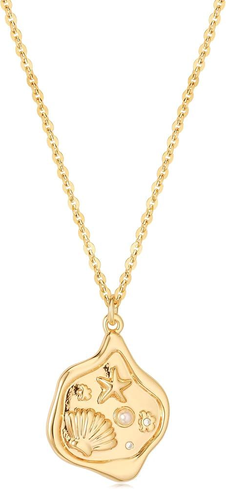 Amazon.com: MTMY 14K Gold Plated Shell/Starfish/Anchor/Dolphin Pendant Necklaces Ocean Beach Summer Jewelry for Women (shell starfish) : Clothing, Shoes & Jewelry Dolphin Pendant, Dolphin Necklace, Summer Jewelry, Beach Summer, Ocean Beach, Jewelry For Women, Starfish, Dolphins, Pendant Necklaces