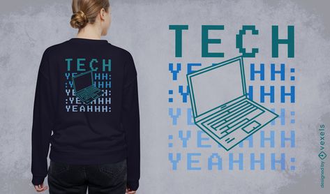 Tech computer t-shirt design Shirt Advertisement, Design Tech, Laptop Design, Fashion Design Template, Illustrator Design Tutorial, Design Layouts, Illustrator Design, Design Maker, T Shirt Design Vector