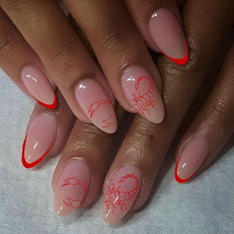 Scorpio Season Nails, Capricorn Nail Ideas, Scorpion Nails Designs, Scorpio Nail Ideas, Scorpion Nails, Scorpio Birthday Nails, Scorpio Nails Designs, Nails Scorpio, Scorpio Nails