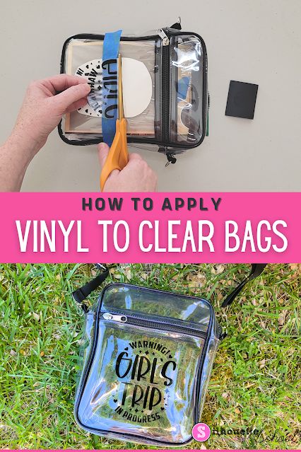 Clear Cricut Vinyl, How To Decorate A Clear Backpack, Cricut Backpack Ideas, Clear Vinyl Bags Diy, Diy Clear Bag, Joy Cricut, Clear Backpacks, Vinyl Projects Silhouette, Silhouette School Blog