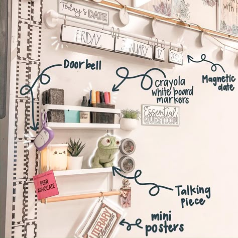 Erin🌻 TEACHER on Instagram: “Things on my whiteboard that just make sense... Anyone get that reference? 🤣 • But anyway... I’ve posted about this before, but for those…” Smartboard Decorations, Whiteboard Set Up, White Board Decoration Ideas Classroom, Teacher Whiteboard Organization, Teacher Room Ideas Elementary, White Board Ideas, White Board Markers, Classroom Money, Magnetic Spice Rack