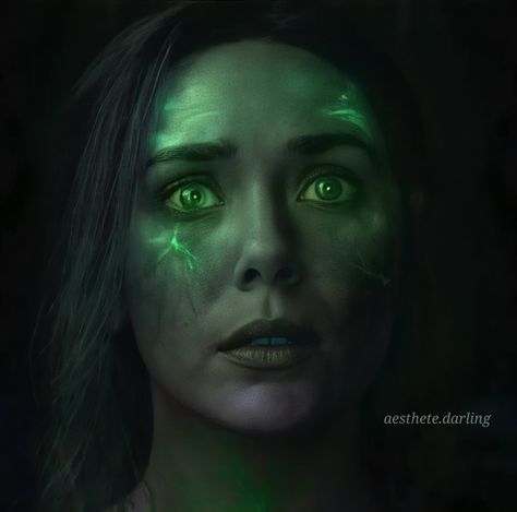 Green Scarlet Witch, Scarlet Witch Green, Wanda Green Powers, Green Powers, Emerald Witch, Mission Impossible Theme, Immortals After Dark, Power Visuals, Marvel Shifting