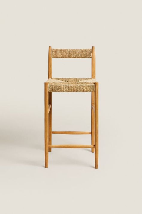 Seats Living | Deco Home | ZARA United Kingdom Woven Bar Stools, Kitchen Accessories Storage, Island Stools, Wood Folding Chair, Bar Stool Chairs, Bench Stool, Armchair Furniture, Stool Chair, Kitchen Stools