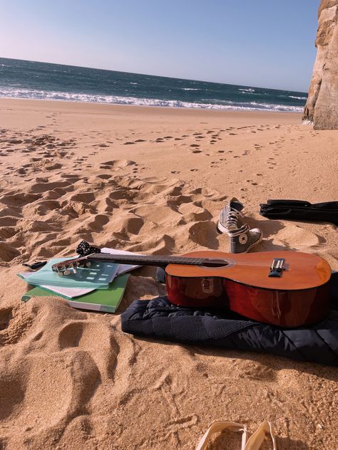 Guitar On The Beach Aesthetic, Playing Guitar On The Beach, Beach Guitar Aesthetic, Guitar At The Beach, Playing Guitar Aesthetic, Guitar On The Beach, John Core, Music On The Beach, Organization 13