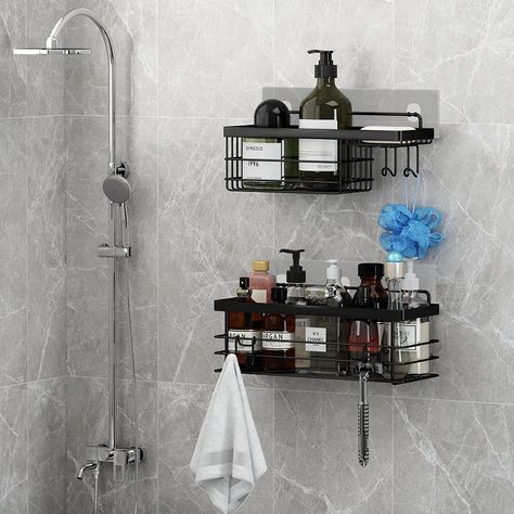 Amazon.com: KESOL Shower Caddy Soap Dish with Hooks 3-in-1 Bathroom Shelf for Hanging Sponge and Razor,2 Pack Shampoo Holder Organizer,No Drilling Adhesive Wall Mounted,Rustproof SUS304 Stainless Steel : Home & Kitchen Bathroom Soap Holder Ideas, Bathroom Soap Shelf, Shower Shampoo Holder, Deep Shelf, Bathroom Holder, Bathroom Soap Holder, Shelf Holder, Shower Organizer, Shower Caddies