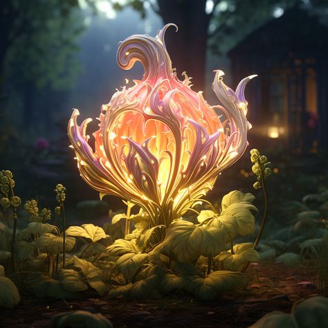 Fantasy Plants, Magical Plants, Art Environment, Glowing Flowers, Fantasy Creatures Art, Fantasy Concept Art, Environment Concept Art, Exotic Plants, Creature Art