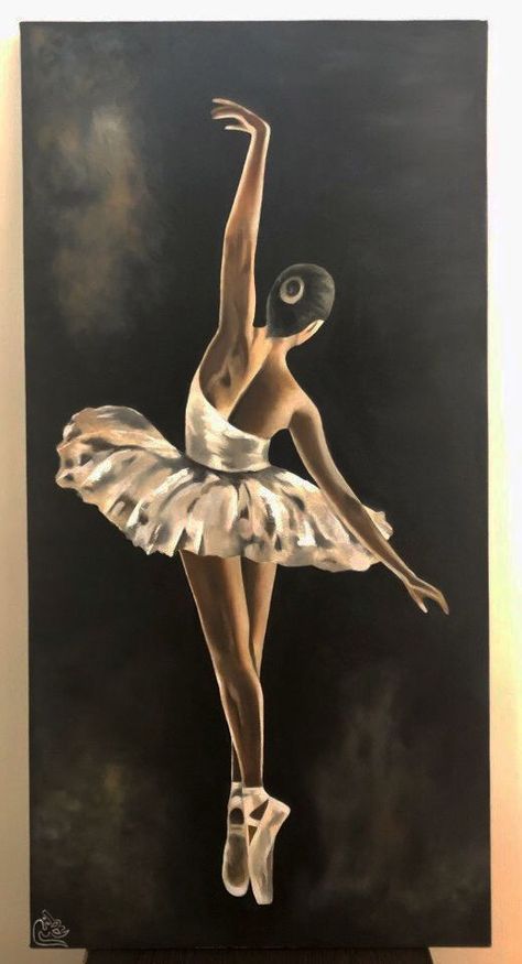 Ballerina Art Paintings, Ballet Drawings, Sugar Skull Artwork, Simple Oil Painting, Ballet Painting, Ballerina Wall Art, Ballerina Painting, Dancer Painting, Acrylic Painting Diy