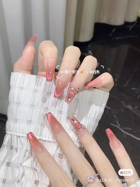 Korean Manicure, Diy Rhinestone Nails, Classy Nail Art Ideas, Fake Nails Designs, Asian Nails, Hello Nails, Fancy Nails Designs, Pretty Nail Art Designs, Pretty Gel Nails