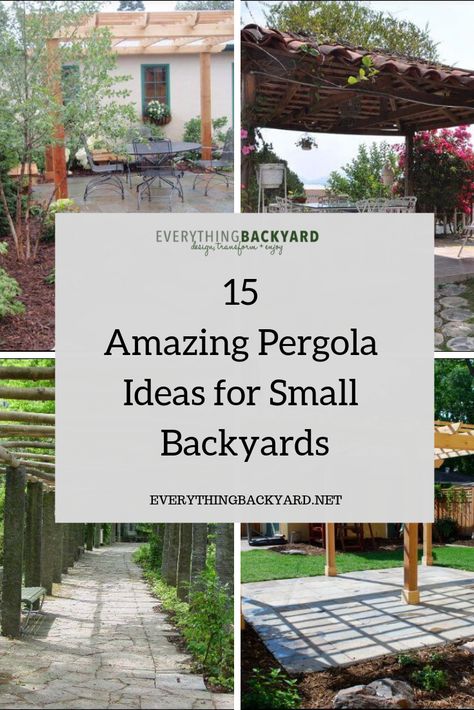 Are you interested in building a pergola in your backyard? Pergolas are a great way to provide shade in your backyard, as well as provide a beautiful place to sit down and relax. But what do you do when you have a small backyard? Here, we'll go over how to build a pergola in small backyards and ideas for making a stunning pergola for your yard. #DIYPergola #PergolaIdeas Small Garden Pergola, Pergola Decorations, Rustic Pergola, Small Pergola, Decorative Garden Fencing, Pergola Ideas, Building A Pergola, Pergola Garden, Wooden Pergola