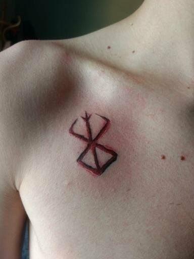 Berserk tattoo #berserk#tattoo Berserk Sacrifice Mark Tattoo, Berserk Tattoo Sacrifice, Berserk Sacrifice Mark, Brand Of Sacrifice Tattoo, Berserk Tattoo Ideas, Berserk Brand, Sacrifice Tattoo, Berserker Tattoo, Simple Unique Tattoos