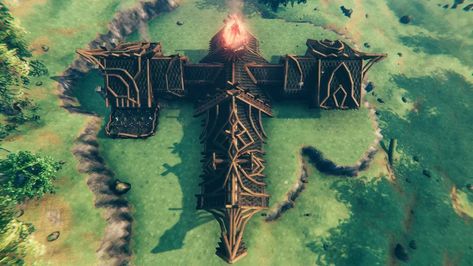 Valheim Base Layout, Valheim Island Base, Valheim Smelting Area, Valheim Plains Base, Valheim Builds Stone, Valheim Mistlands Build, Valheim Builds, Base Ideas, Viking House