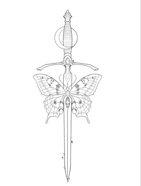 Butterfly And Swords Tattoo, Athame Tattoo, Small Dope Tattoos, Tatuaje Cover Up, Floral Tattoo Sleeve, Tattoos For Black Skin, Red Ink Tattoos, Sternum Tattoo, Minimalist Tattoos