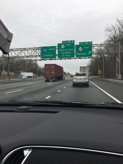 Cherry Hill New Jersey, Driving Highway, Trenton New Jersey, American Highway Aesthetic, Highway Driving Aesthetic, Heartworn Highways, West East, Cherry Hill, Delivery Pictures