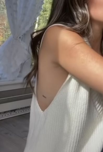 Small Tattoo Hidden Placement, Tiny Tattoos Placement Hidden, Tiny Number Tattoo Placement, Fine Line Tattoo Spots, Cute Hidden Tattoo Places, Secret Places For Tattoos For Women, Horizontal Tattoo Placement, Semi Hidden Tattoo Placement, Small Hidden Tattoos Placement