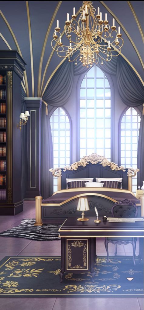 Zepeto House Background, Ikemen Prince, Man Bedroom, Castle Rooms, Galleries Architecture, Castle Bedroom, Bedroom Background, Episode Backgrounds, Fantasy Rooms