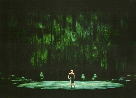 Theatre Decorations, Hans Richter, Stage Lighting Design, Stage Art, Theatre Lighting, Set Design Ideas, Pole Art, Green Knight, Set Design Theatre