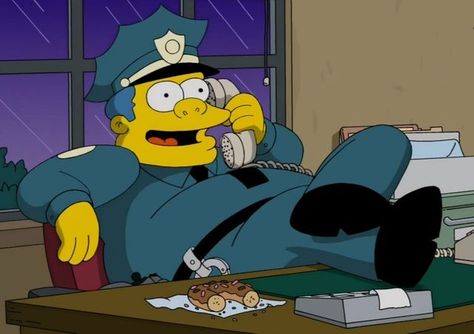 Chief Wiggum Chief Wiggum, Simpsons Funny, Matt Groening, Simple Shapes, The Simpsons, Lisa Simpson, Animation Art, Cartoon Art, Fan Art