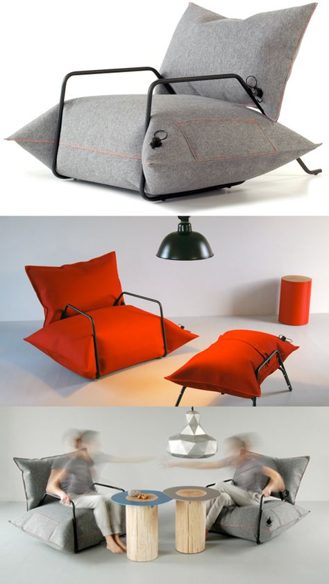 Minimal Chair Design, Industrial Design Portfolio, House Main Gates Design, Inflatable Sofa, Felt Cover, Diy Couch, Sofa Handmade, Creative Furniture, Space Saving Furniture