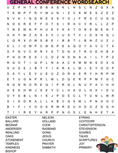 General Conference Bingo Printables, April 2024 General Conference Packet, Free Conference Printables, General Conference Activities 2023, General Conference Packets 2024 Free, General Conference Packets 2024, General Conference Word Search, General Conference Activities For Kids, Lds General Conference Activities