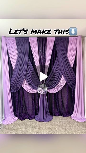 56K views · 4.9K likes | CustomEventCreations | Michigan on Instagram: "Here’s how I put this design together, a purple backdrop with a floral piece! Checkout a more detailed tutorial on my YouTube channel. #thecolorpurple #draping #eventdraping #michiganeventplanner #michiganwedding #michiganweddings #michiganweddingplanner #detroitevents #detroiteventdesigner #detroiteventplanner #detroitweddingplanner #detroitwedding #detroitweddings #novi" Purple Wedding Backdrop Ideas, Draping Backdrop Ideas, Backdrop Curtain Ideas, Purple Wedding Background, Curtain Backdrop Ideas, Draping Backdrop, Curtain Backdrop Wedding, Diy Backdrop Stand, Purple Reception