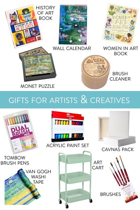 Gifts For Drawing Artists, Gift For An Artist, Artist Christmas Gift Ideas, Art Gifts For Artists, Artist Wishlist, Painted Gift Ideas, Artistic Gift Ideas, Artist Gift Ideas, Presents For Artists