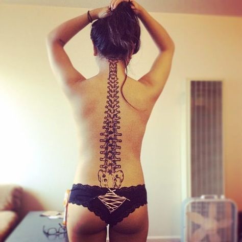 Spine Tattoos 45 Themes and Placement Ideas (With Pictures) ❤ liked on Polyvore featuring accessories and body art Vertebrae Tattoo, Spinal Tattoo, Bone Tattoo, Bone Tattoos, Fresh Tattoo, Tattoo Artwork, Full Sleeve Tattoo, Spine Tattoo, Spine Tattoos