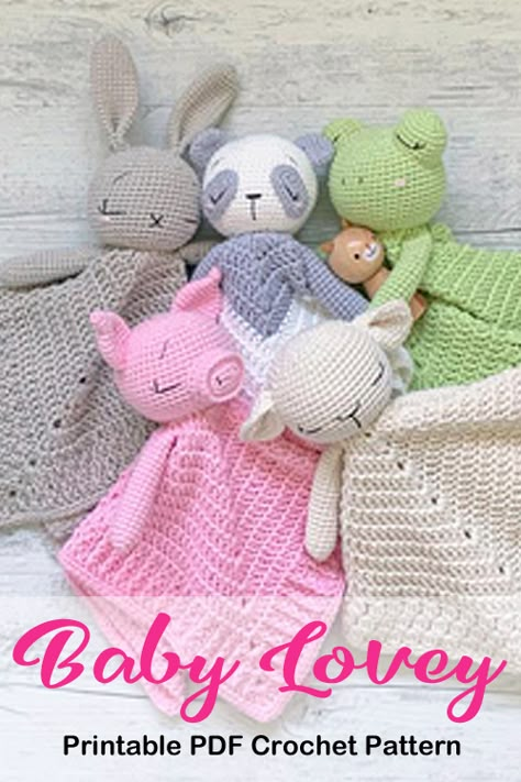 Security Blanket Crochet Pattern, Lovey Free Pattern, Crochet Lovey Free Pattern, Crochet Security Blanket, Lovey Baby Blanket, Baby Lovies, Bunny Lovey, Lovey Pattern, Crochet Lovey