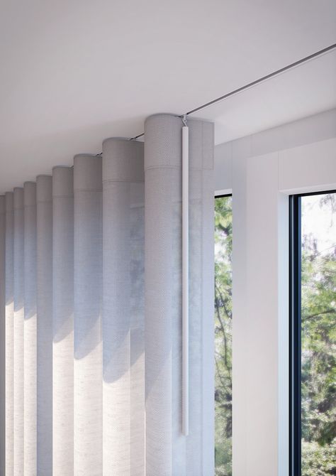 Silent Gliss Curtain Systems, SG 6250, Newlife 1 / Newlife 2 Curtain Track System, Curtains Living Room Modern, Wave Curtains, Ceiling Curtains, Curtain Styles, Plain Curtains, Curtain Rails, Types Of Curtains, Curtain Track