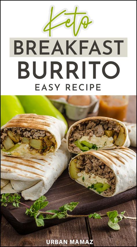 The Best Keto Breakfast Burrito Recipe - Urban Mamaz Keto Breakfast For Beginners, Keto Breakfast Casserole Recipes, Keto Breakfast Meal Prep, Keto Breakfast No Eggs, Keto Breakfast Burrito, Keto Breakfast Pizza, Keto Breakfast Easy, Breakfast No Eggs, Keto Breakfast On The Go