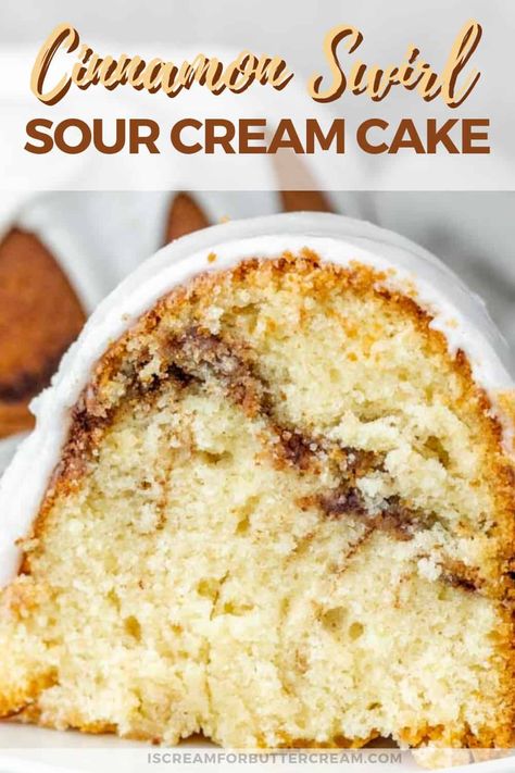 Cinnamon Bunt Cake, Cinnamon Swirl Coffee Cake, Bunt Cake Recipe, Cinnamon Cake Recipes, Cinnamon Swirl Cake, Breakfast Coffee Cake, Rich Breakfast, Cinnamon Glaze, Cinnamon Coffee Cake