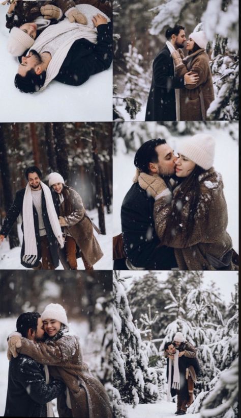 Winter Couple Photography, Couple Winter Outfits, Winter Portraits Photography, Winter Couple Pictures, Couple Photography Winter, Snow Engagement Photos, Winter Family Pictures, Christmas Couple Pictures, Winter Engagement Pictures