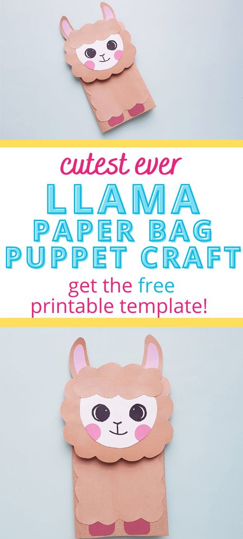 Llama Paper Bag Puppet, Llama Handprint Craft, Llama Llama Red Pajama Craft Preschool, Llama Llama Red Pajama Craft, Llama Craft, Back To School Art Activity, Church Gifts Ideas, Llama Llama Red Pajama, School Age Activities