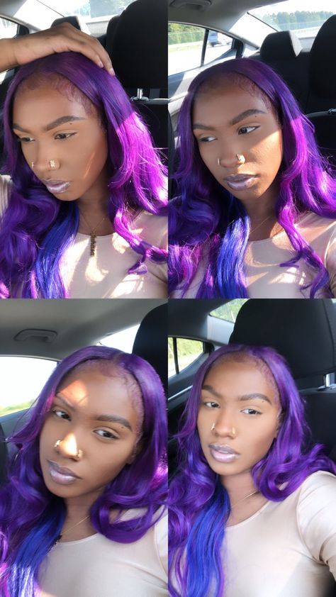 Color Switch, Quick Weave, Purple Hair, Black Women, Wigs, Hair Color, Layout, Hairstyles, Hair Styles